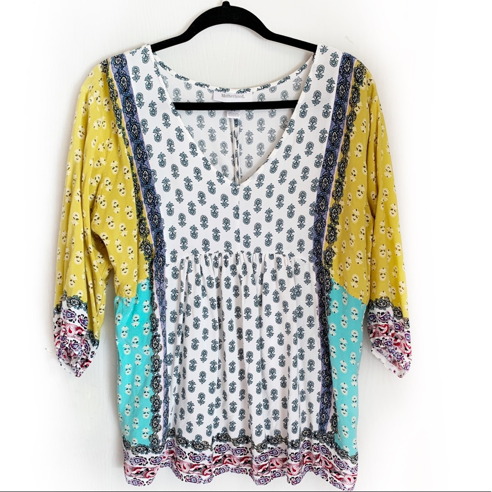 Motherhood Maternity Peasant Bohemian Blouse Top